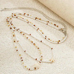 Ocean Style Turtle Star Beaded Double-Layer Body Chain Rice Beads Shell Waist Chain Body Chain for Women - Bellaward Fashions