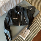 Designed Black Retro Leather Jacket - Bellaward Fashions