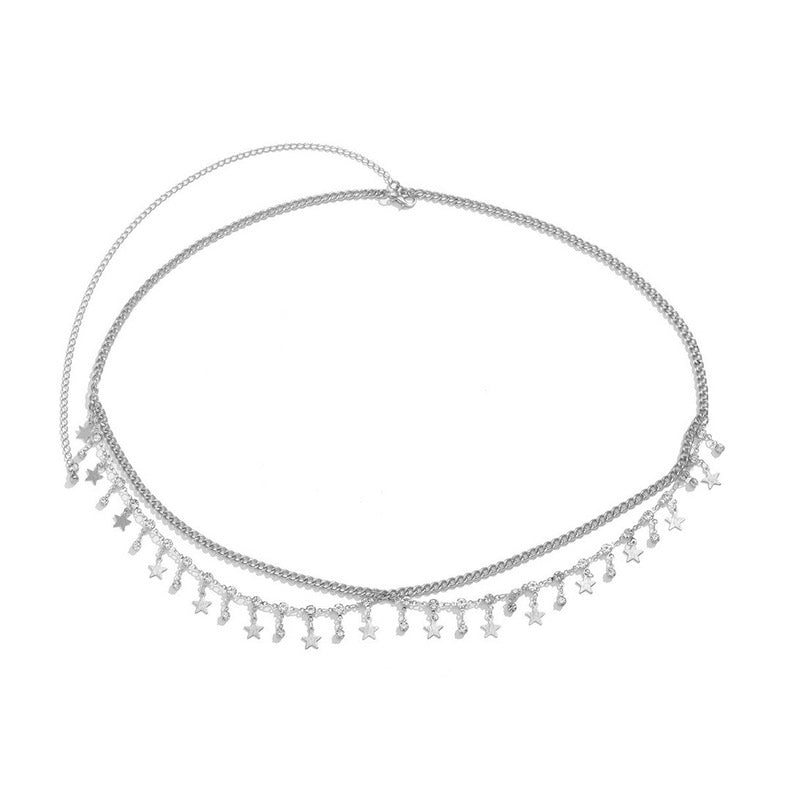 Rhinestone Metal Waist Chain - Bellaward Fashions