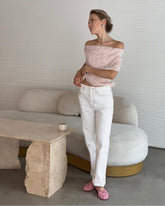 Pink Off-Shoulder Top T-Shirt Knitwear. - Bellaward Fashions