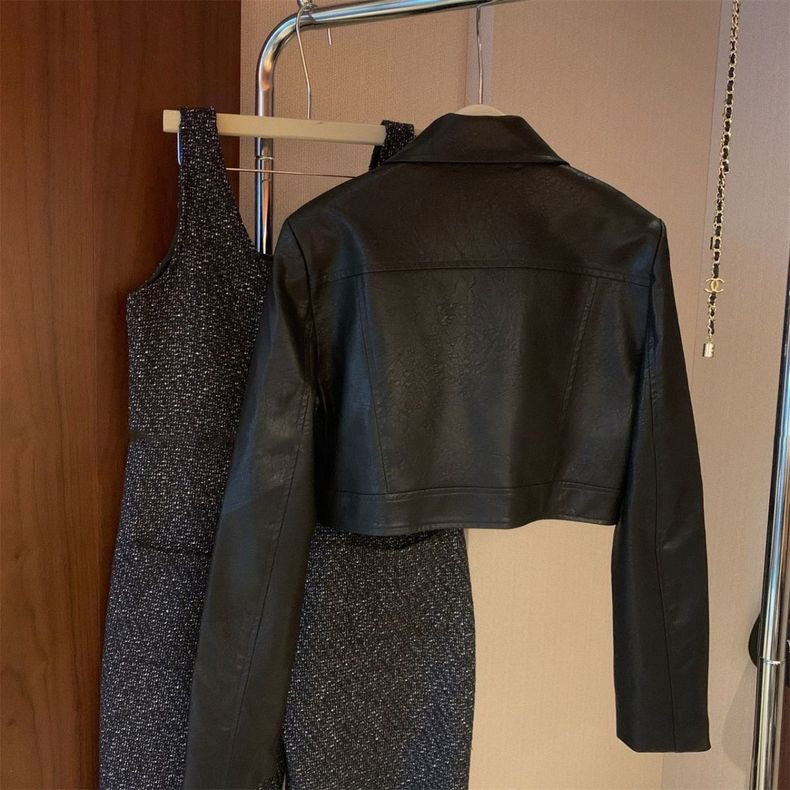 Designed Black Retro Leather Jacket - Bellaward Fashions