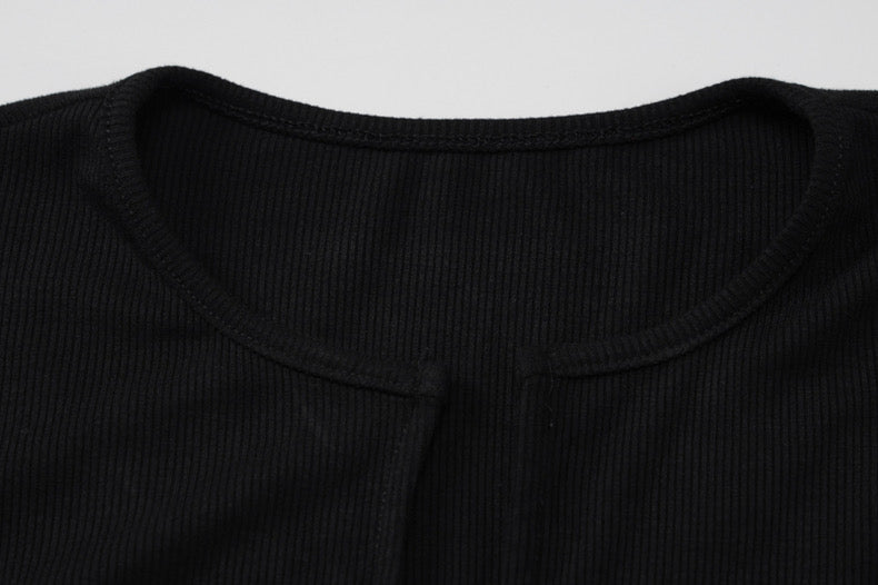 Knitted Sweater Retro Buttoned Long Sleeve - Bellaward Fashions