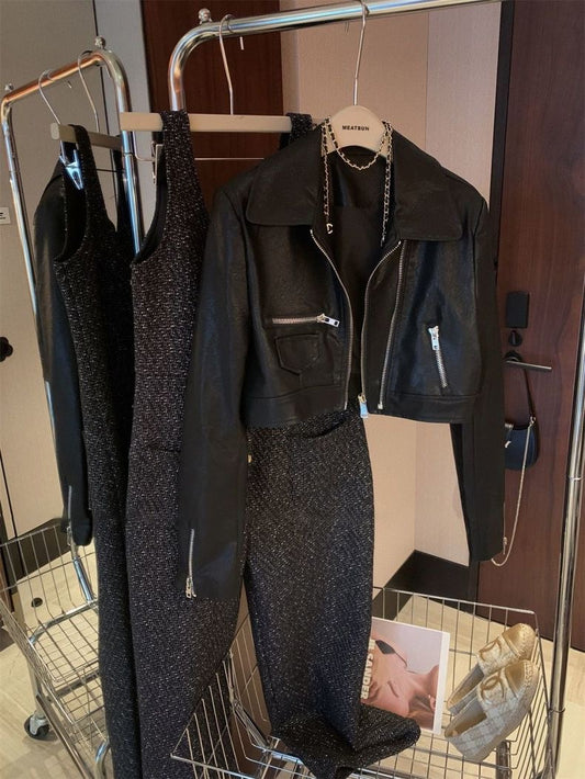 Designed Black Retro Leather Jacket - Bellaward Fashions