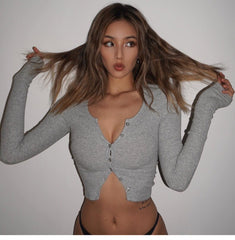 T-Shirt Single-Breasted Slim Fit for Women - Bellaward Fashions