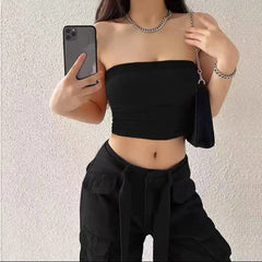 Tube Top, Outer Wear, Anti-Exposure, Strapless, Anti-Falling, Chest Wrap - Bellaward Fashions