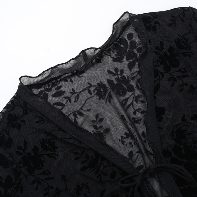 Wind Ruffled Trumpet Sleeve Cardigan Top - Bellaward Fashions