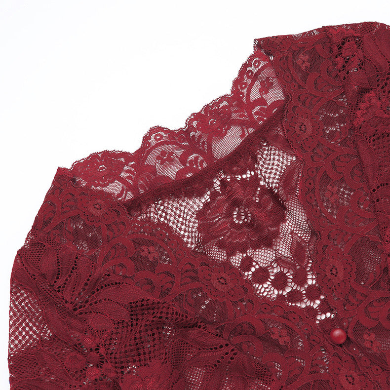 Sexy Lace Splicing V Neck Top Women's Micro-Flared Slim Long-Sleeved Bottoming Shirt - Bellaward Fashions