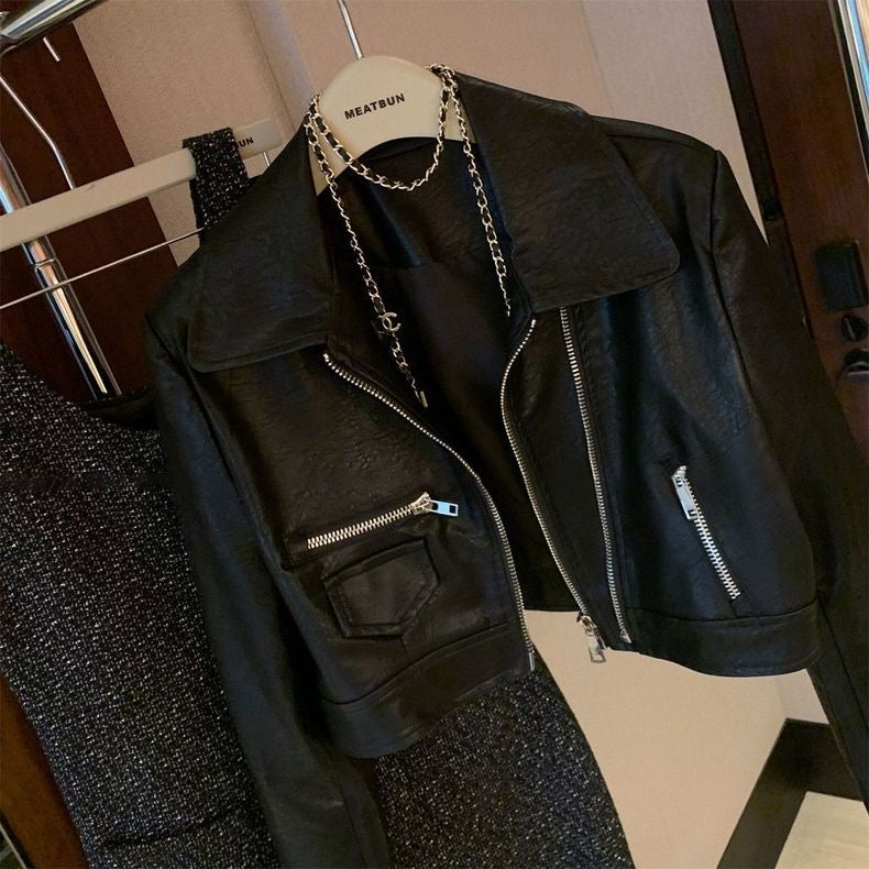Designed Black Retro Leather Jacket - Bellaward Fashions