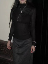 Striped Skirt, Vintage Bias Cut, High Waist Slit Skirt Bellaward