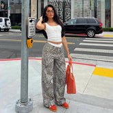 Leopard Print Wide-Leg Pants for Women Bellaward