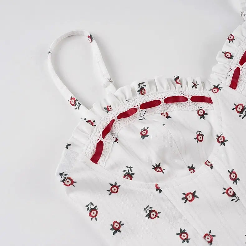 Pure Desire Floral Knit Dress Set for Women with Backless Tie-Up Bustier + Bodycon Mini Skirt Bellaward Fashions