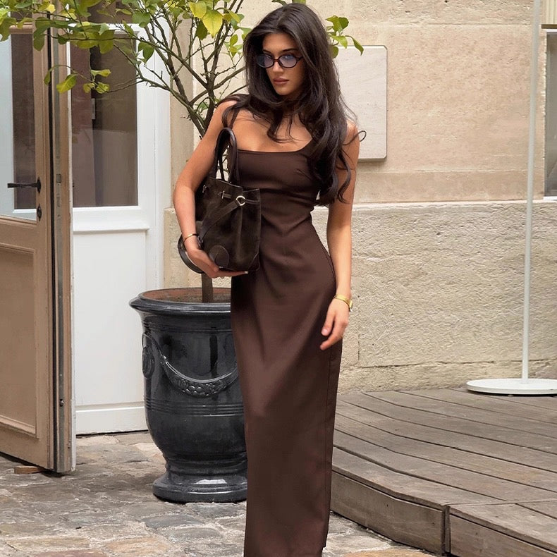 Backless Dress with Adjustable Straps