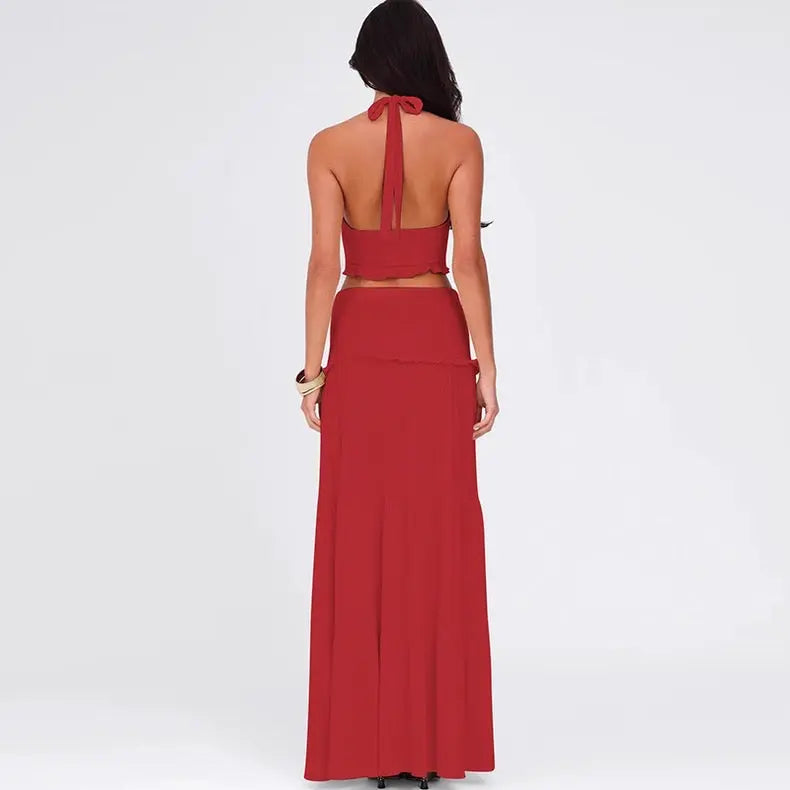 French Suspender Skirt Suit For Lazy Summer Vacation Bellaward