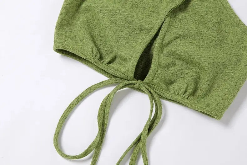 Green Halter Crop Top Bellaward Fashions