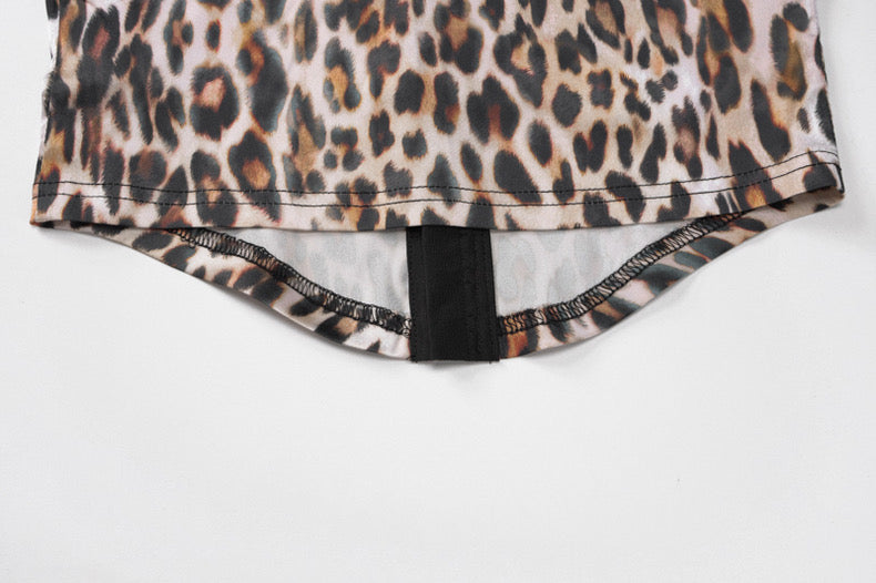 Bandeau Vest Leopard Print Backless Style - Bellaward Fashions