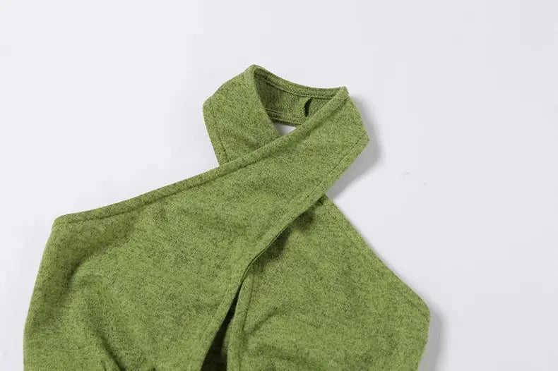 Green Halter Crop Top Bellaward Fashions