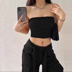 Tube Top, Outer Wear, Anti-Exposure, Strapless, Anti-Falling, Chest Wrap - Bellaward Fashions