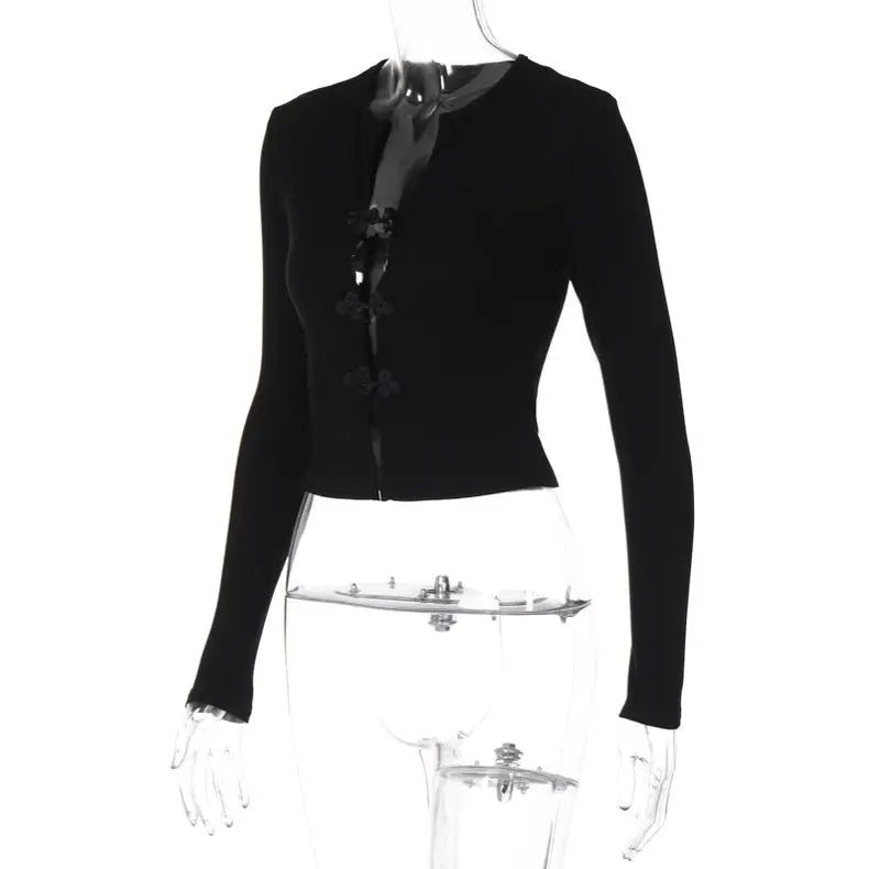 Knitted Sweater Retro Buttoned Long Sleeve - Bellaward Fashions