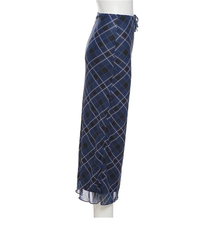 Klalien European and American Style Plaid Mid-Length skirt - Bellaward Fashions