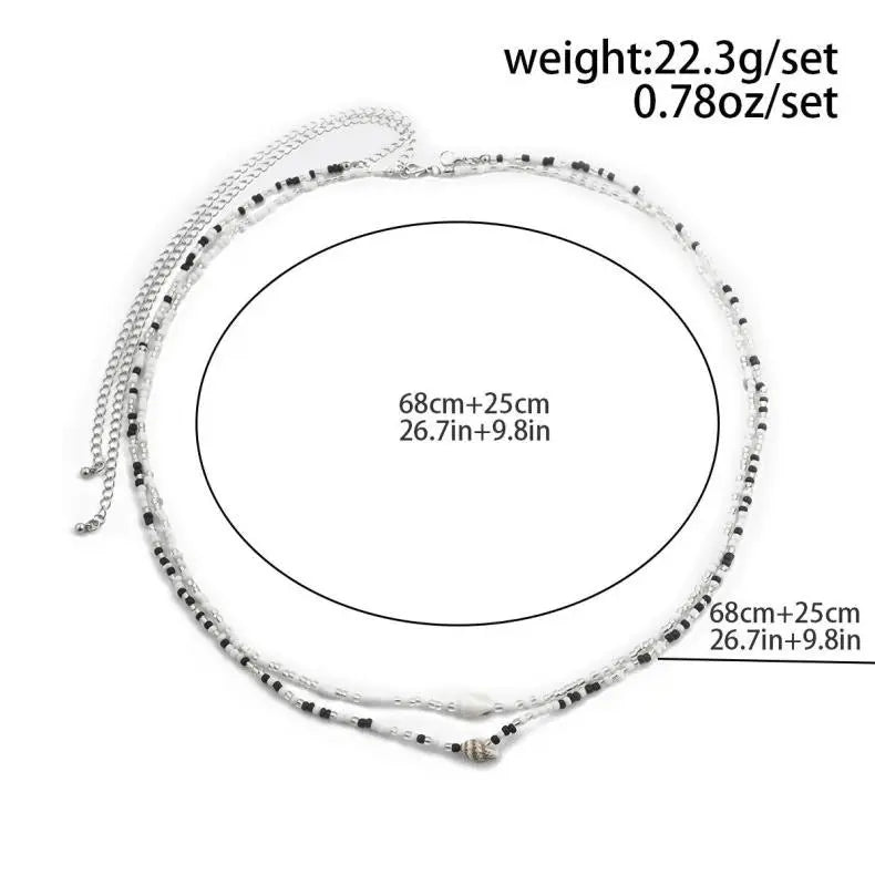 Ocean Style Turtle Star Beaded Double-Layer Body Chain Rice Beads Shell Waist Chain Body Chain for Women - Bellaward Fashions