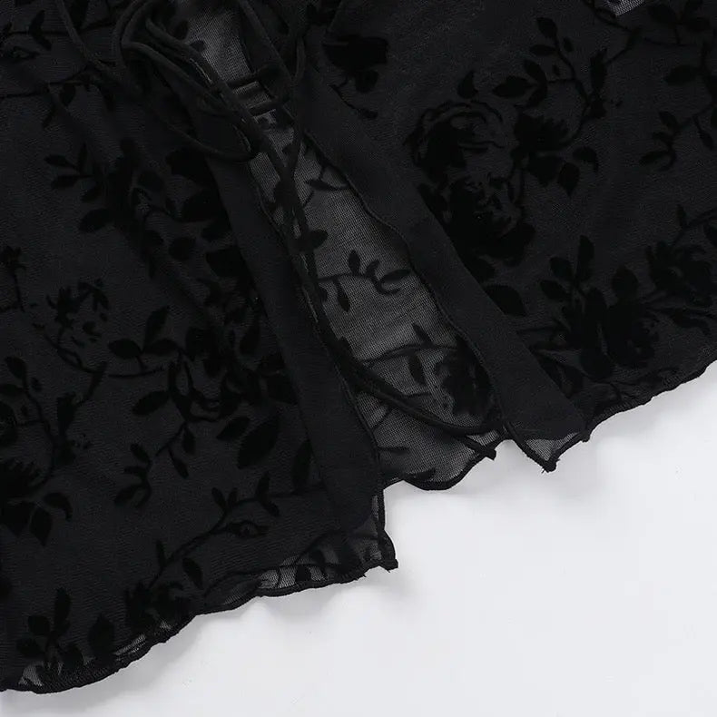 Wind Ruffled Trumpet Sleeve Cardigan Top - Bellaward Fashions