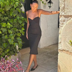 Embellished Bodycon Midi Dress Bellaward